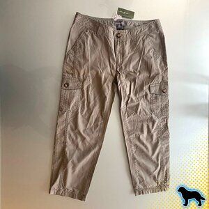 NEW  NWT Eddie Bauer Army Green Sprig Cargo Pants Women's Size 6 Ripstop Crop